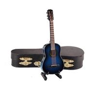 Instrument Model Miniature Guitar Violin Model With Stand And Case Mini Cello Musical Instrument Ornaments(Blue soundtrack13cm)