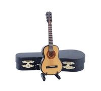 Instrument Model Miniature Guitar Violin Model With Stand And Case Mini Cello Musical Instrument Ornaments(Yellow soundtrack 13cm)