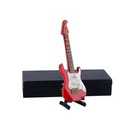 Instrument Model Miniature Guitar Violin Model With Stand And Case Mini Cello Musical Instrument Ornaments(Electric red 14)