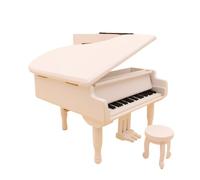 Instrument Model Musical Instrument Gift White Light Brown Grand Piano Model Music Box(White)