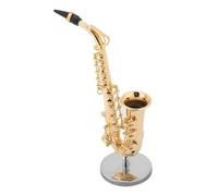Instrument Musical Model Miniature Alto Saxophone With Stand And Case Gold Plated Instrument Model Ornaments