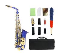 Instrument saxophone Alto Saxophone E-flat Brass Body Carved Abalone Shell Keys Blue Saxophone(Abalone Shell Keys)