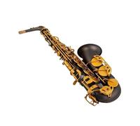 Instrument saxophone Alto Saxophone Eb Black Nickel Plated Carved Body Professional Woodwind Barely To Fade(Leather bag)