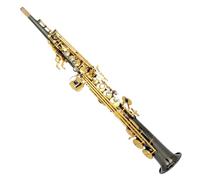 Instrument saxophone B Flat Soprano Saxophone Straight Tube Soprano Integrated Saxophone Bronze Black Nickel/brass Brushed Process(Black Nickel)