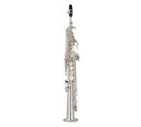 Instrument saxophone B-Flat Straight Gold Lacquered Body Musical Instrument Professional Soprano Saxophone(Silver)