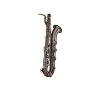 Instrument saxophone Baritone E Flat Saxophone Black Nickel Plated Sax Musical Instruments with Mouthpiece Case(Light brown)