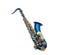 Instrument saxophone Bb Tenor Saxophone Blue Lacquer Brass Musical Instrument Professional With Case Accessories(Canvas bag)