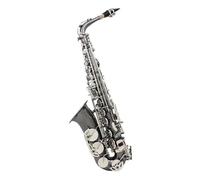 Instrument saxophone Black 3 Styles Alto Saxophone Eb Brass Body Carved Keys White Shell Keys Saxophone(Black nickel plating)