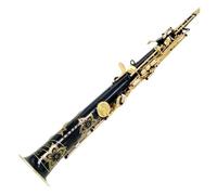 Instrument saxophone Black Gold Professional Soprano Saxophone Bb Hand Carved Pattern Craft(High-end leather bag)
