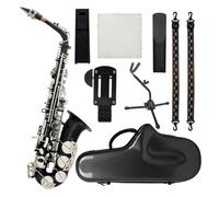 Instrument saxophone Black Silver Alto Saxophone E-flat Alto Saxophone Brass Material With Strap Bracket Trimmer Parts(Saxophone set)