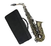 Instrument saxophone Cyan Antique Alto Saxophone E-flat Alto Saxophone Eb Saxophone Brass Material With Strap Bracket Trimmer(Cyan saxophone)