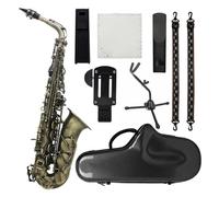 Instrument saxophone Cyan Antique Alto Saxophone E-flat Alto Saxophone Eb Saxophone Brass Material With Strap Bracket Trimmer(Saxophone set)