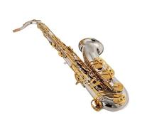 Instrument saxophone Durable construction Tenor Saxophone Bb Tone Nickel Plated Tube Gold Lacquer Key Sax(Canvas bag)