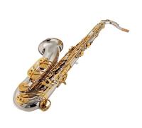 Instrument saxophone Durable construction Tenor Saxophone Bb Tone Nickel Plated Tube Gold Lacquer Key Sax(Canvas bag)