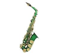 Instrument saxophone Eb Alto Saxophone Brass Silver Plated Professional Woodwind Instrument E Flat Sax(Green Style 3)