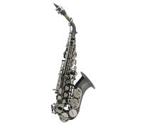 Instrument saxophone Elbow Small Soprano Saxophone Brass Golden Carve Pattern Pearl White Shell Buttons(Gold Silve)