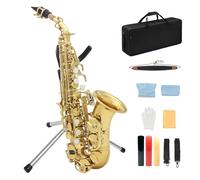 Instrument saxophone Gold Soprano Saxophone B-Flat Beginner's Student Soprano Sax Complete set(Saxophone set)