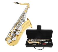 Instrument saxophone Golden Silver Tenor Saxophone B Flat Saxophone Student Beginner With Updated Portable Case Reed Gloves Neck Strap