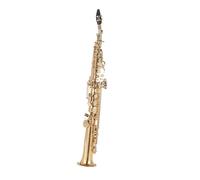 Instrument saxophone Good airtightness Brass Straight Soprano Sax Bb B Flat Woodwind Instrument Natural Shell Key Carve Pattern(Gold)