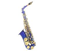 Instrument saxophone Multicolor styles Alto Saxophone Eb Brass Body Carved Keys White Shell Keys Saxophone(Blue)