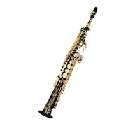 Instrument saxophone Nice Appearance Gold Lacquered Body Brass Soprano Saxophone B-Flat Straight Musical Instrument Professional(Black)