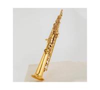 Instrument saxophone Nice Appearance Gold Lacquered Body Brass Soprano Saxophone B-Flat Straight Musical Instrument Professional(Gold)
