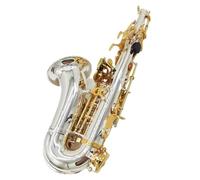 Instrument saxophone Professional Curved Soprano Saxophone B Flat White Copper Gilded StructureSax Soprano(Canvas bag)
