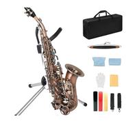 Instrument saxophone Red Antique Beginner Soprano Saxophone B-Flat Beginner's Soprano Sax Complete Set(Saxophone set)