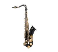 Instrument saxophone Rose Gold B Flat Tenor Saxophone Hand-carved Abalone Shell Body Band Professional Performance(Black gold paint key)