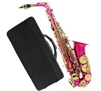 Instrument saxophone Rose Red Alto Saxophone E-flat Alto Saxophone Eb Saxophone Brass Material With Strap Bracket Trimmer Accessories(Rose red sax)