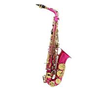 Instrument saxophone Rose Red Style Eb Alto Saxophone Brass Silver Plated Professional Woodwind Instrument E Flat Sax(Red Style2)