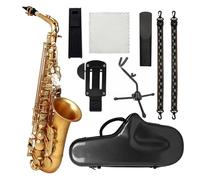 Instrument saxophone Saxophone set Alto Saxophone E-flat Gold Paint Alto Beginner Saxophone Complete Set with Portable Saxophone