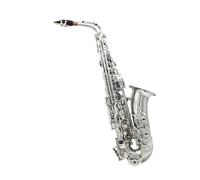 Instrument saxophone Silver Alto Saxophone E-flat Alto Saxophone Eb Saxophone Brass Material With Strap Bracket Trimmer Accessories(Saxophone set)