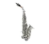 Instrument saxophone Silver Soprano Saxophone B-Flat Beginner's Soprano Sax Complete Set With Portable Box Blowing Mouth Reed Accessories(Saxophone)