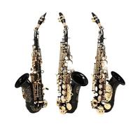 Instrument saxophone Soprano Saxophone B Flat Brass Tube Body Carved White Shell Button Black Gold Button Sax With Box Strap Reed Par
