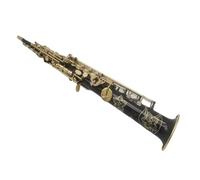 Instrument saxophone Soprano Saxophone BB Flat Straight Black Lacquered Body Musical Instrument Professional With Case Accessories(Canvas bag)