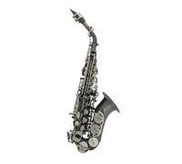 Instrument saxophone Soprano Saxophone Brass Golden Carve Pattern Sax Pearl White Shell Buttons Mouthpiece Reeds Neck Wind Instrument Accessories(Black)