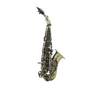 Instrument saxophone Soprano Saxophone Brass Golden Carve Pattern Sax Pearl White Shell Buttons Mouthpiece Reeds Neck Wind Instrument Accessories(Cyan Antique)