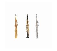 Instrument saxophone Straight Soprano Saxophone Bb B Flat Woodwind Instrument Natural Shell Key Carve Pattern(Gold)
