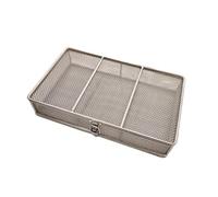 Instrument Tray Stainless Steel Sterilization Tray with Lid, Perforated Basket for Disinfection of Surgical and Dental Instruments
