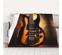 Instrumental Guitar 60"x50" Printed Flannel Blanket, Soft Flannel Sofa Blanket, Perfect for Autumn Home and Travel Decorations (30-80 inches)