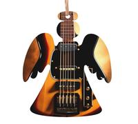 Instrumental Guitar Printed Christmas Wooden Pendants, Simple and Environmentally Friendly, Holiday decorationsã€‚