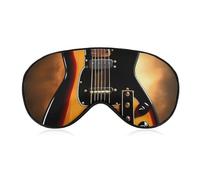 Instrumental Guitar Sleep Mask for Women Men, Soft Eye Mask with Adjustable Strap for Sleeping, Light Blocking Travel Blindfold for Nap Comfortable Eye Cover for Home Office