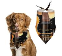 Instrumental Guitar Spring Summer Dog Bandanas Soft, Dog Scarf Washable Triangle, Pet Bandana Cute Outdoor Accessories for Small Dogs Cat Pet