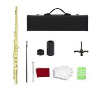 Instrumento de flauta 16 Closed Hole Flute C Key White Copper Concert Woodwind Instrument Accessories(3)