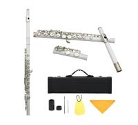 Instrumento de flauta 16hole Closed Hole Flute In C Key White Copper(12)