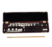 Instrumento de flauta Professional Ebony Wooden Flute 17 Open Holes Offset G