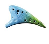 Instrumento Ocarina Adulto 12 Hole Alto C Ceramic Piccolo Colorful 12 Hole Classic Ceramic Musical Instrument Colorful Alto C Ocarina(Blue)
