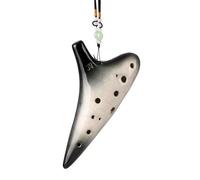 Instrumento Ocarina Adulto 12 Hole Alto C Mediant Tones Ceramic Ocarina Crackle Gradient Black Professional Flute Tao Instrument
