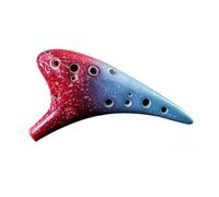 Instrumento Ocarina Adulto 12 Hole Ceramic Ocarina Alto C Ceramic Piccolo Colorful 12 Hole Classic Alto C Ceramic Instrument(Dark red)